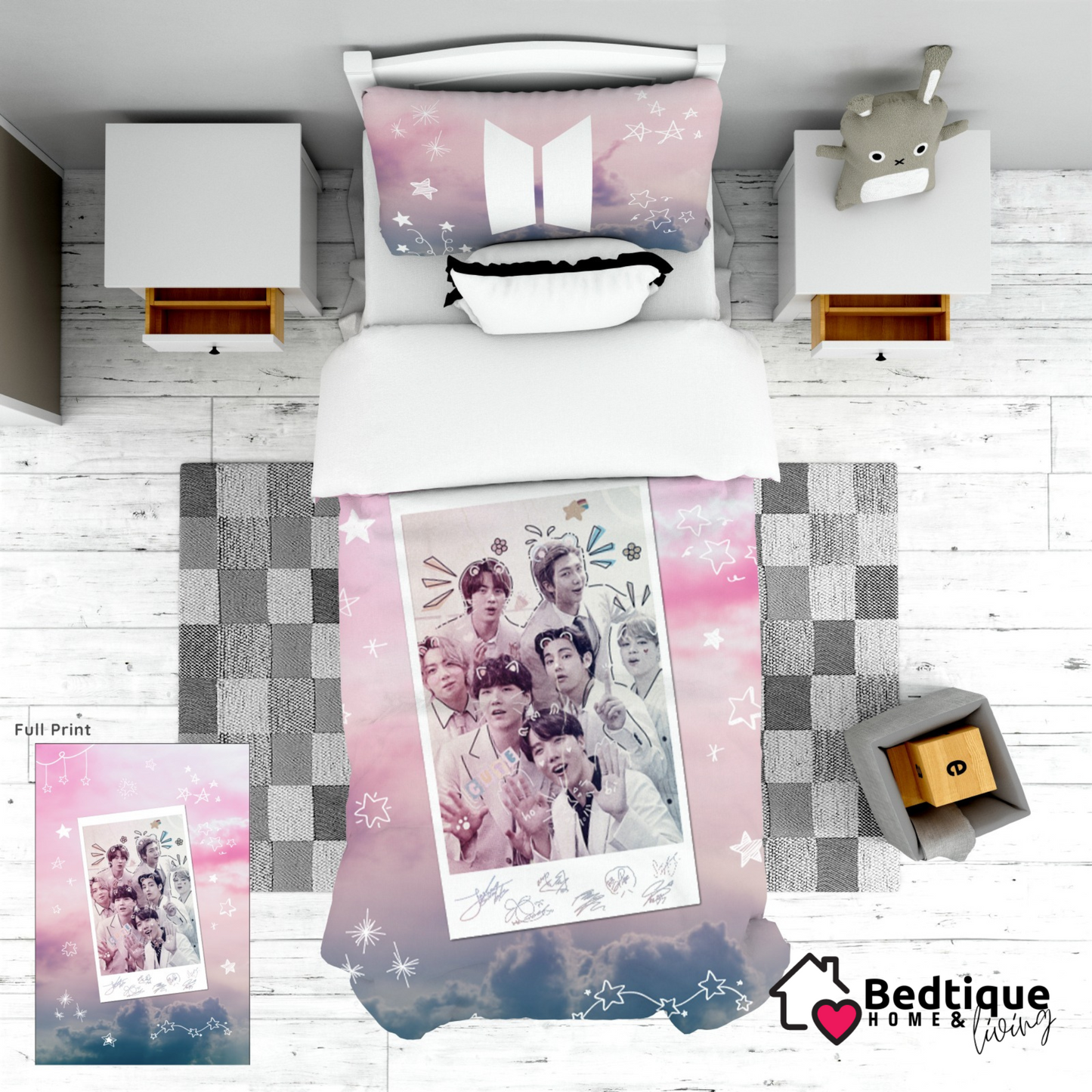 BTS Pink Duvet Cover Set