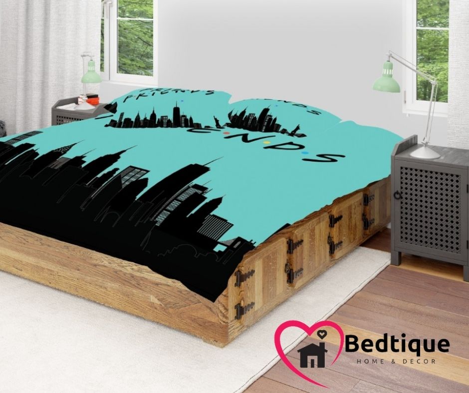 FRIENDS Turquoise Duvet Cover Set