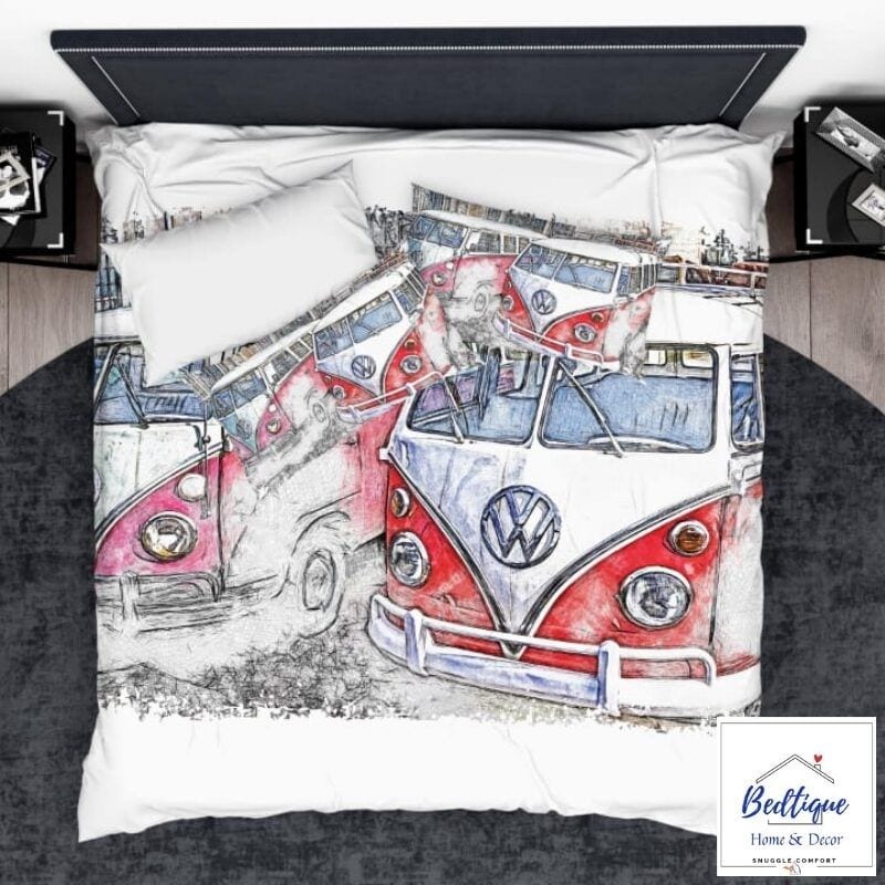 Vintage Charm Red Kombi Duvet Cover Set