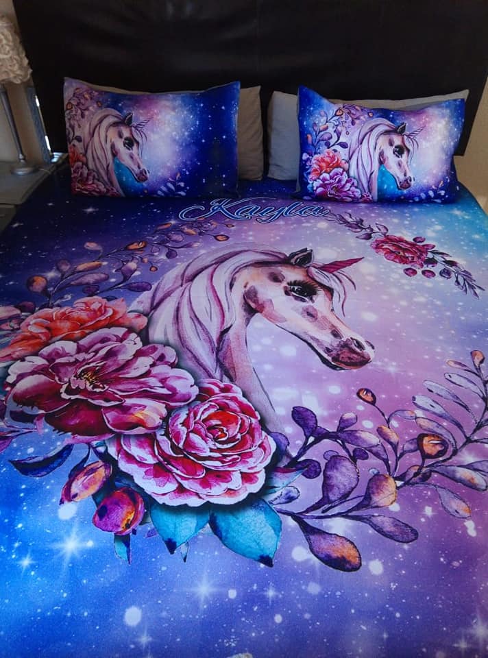 Purple Unicorn Duvet cover Set