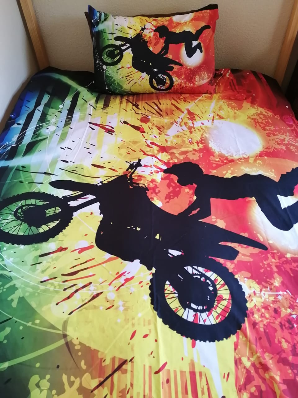 Motorbike Splash background Duvet Cover Set