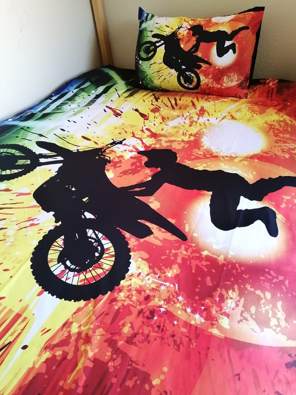 Motorbike Splash background Duvet Cover Set