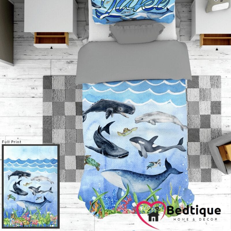 Wales & Dolphins Duvet Cover set