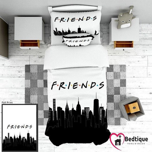 FRIENDS Black & White Duvet Cover Set
