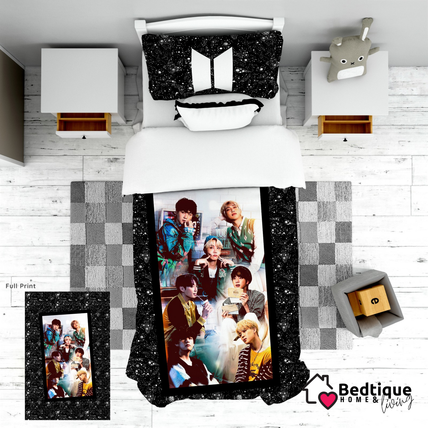 BTS Black Duvet Cover Set