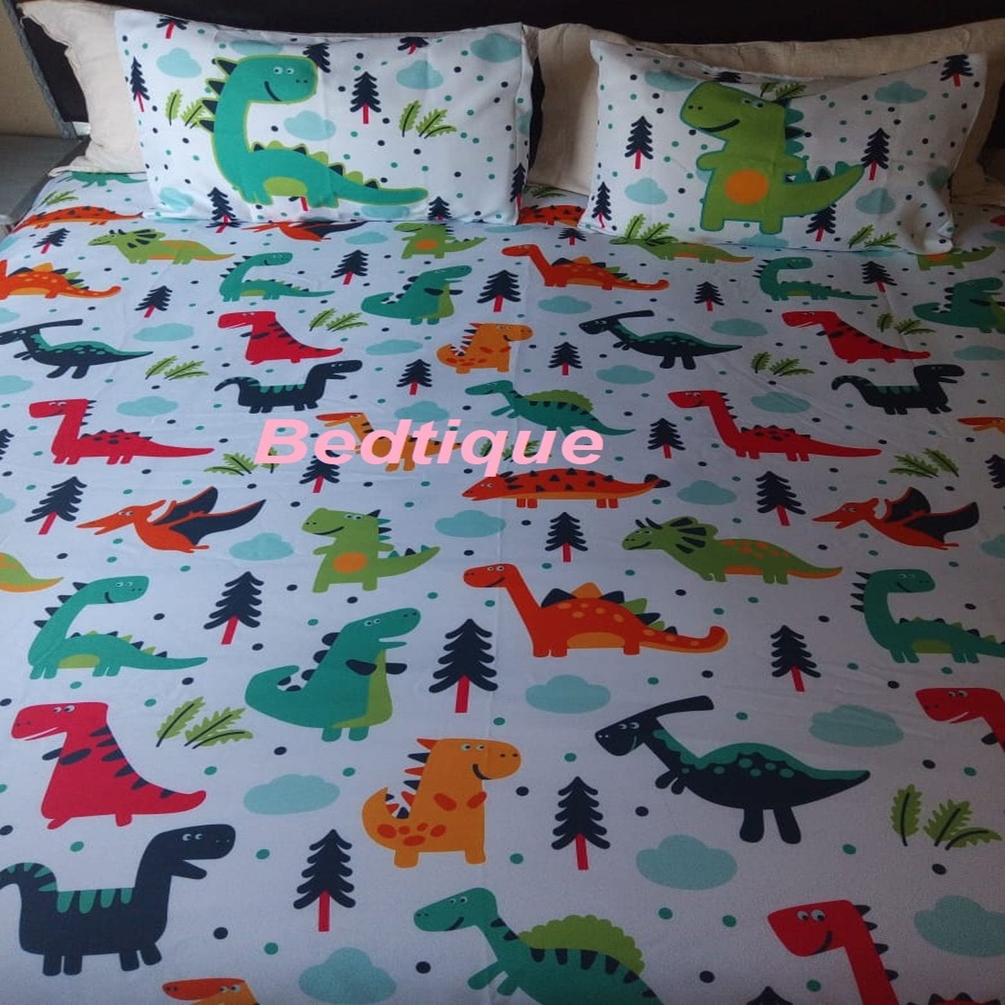 Colorful Dinosaur Duvet Cover Set