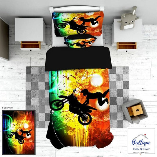 Motorbike Splash background Duvet Cover Set