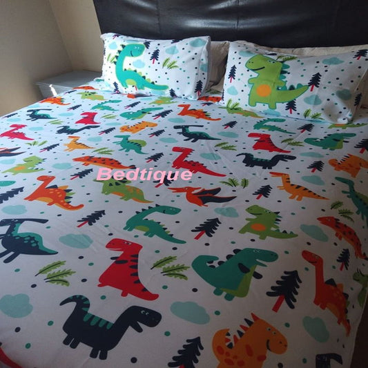 Colorful Dinosaur Duvet Cover Set