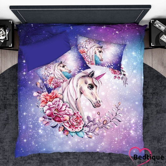 Purple Unicorn Duvet cover Set