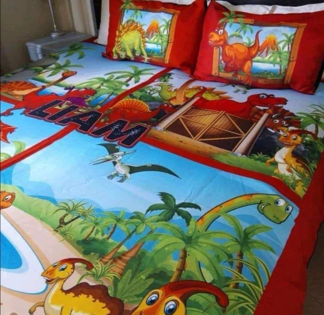 Red Dinosaur Duvet Cover set