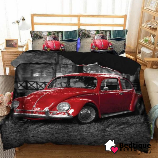 Red VW Beetle Duvet Cover Set